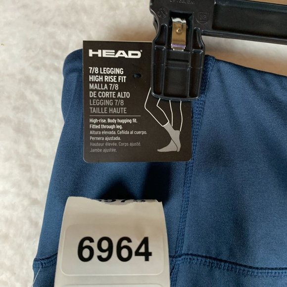 HEAD 7/8 Leggings Women's XL Navy‎ Polyester Stretch Attitude High-Rise 6964 - Picture 9 of 9